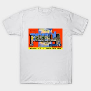 Greetings from Pensacola Florida - Vintage Large Letter Postcard T-Shirt